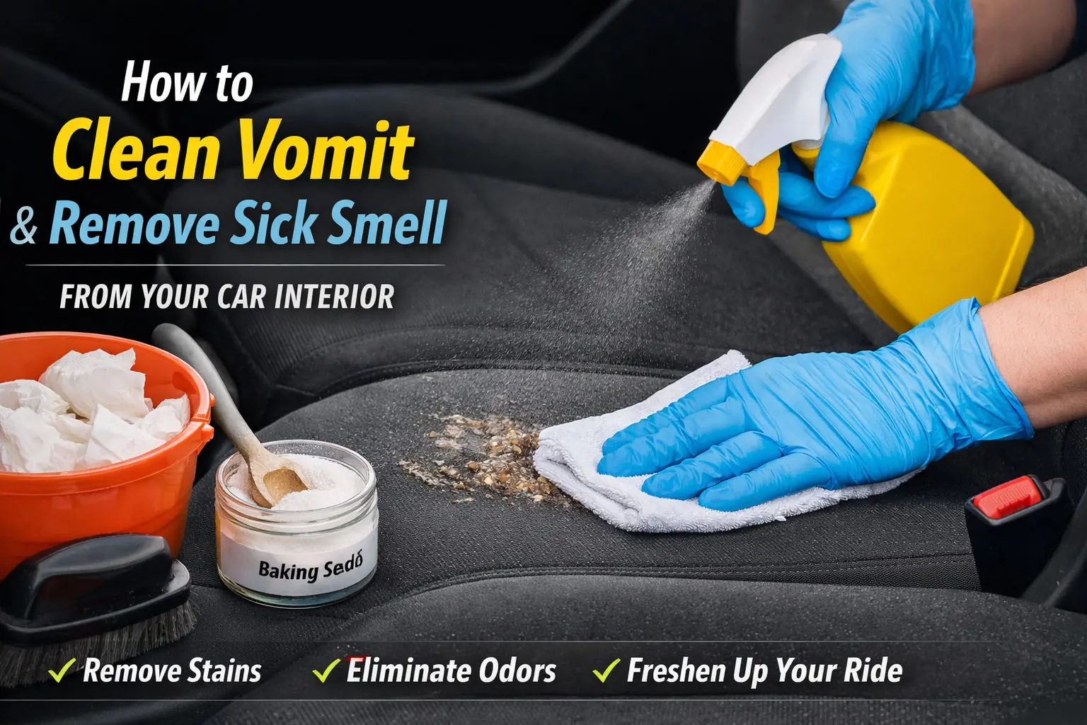 How to Clean Vomit and Remove Sick Smell from Car Interior